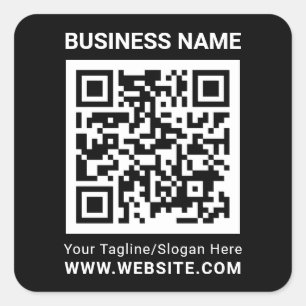 Sticker Carré Moderne minimaliste noir personnalisé QR code prof
