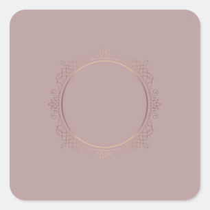 Sticker Carré Moderne modèle vierge or rose tendance
