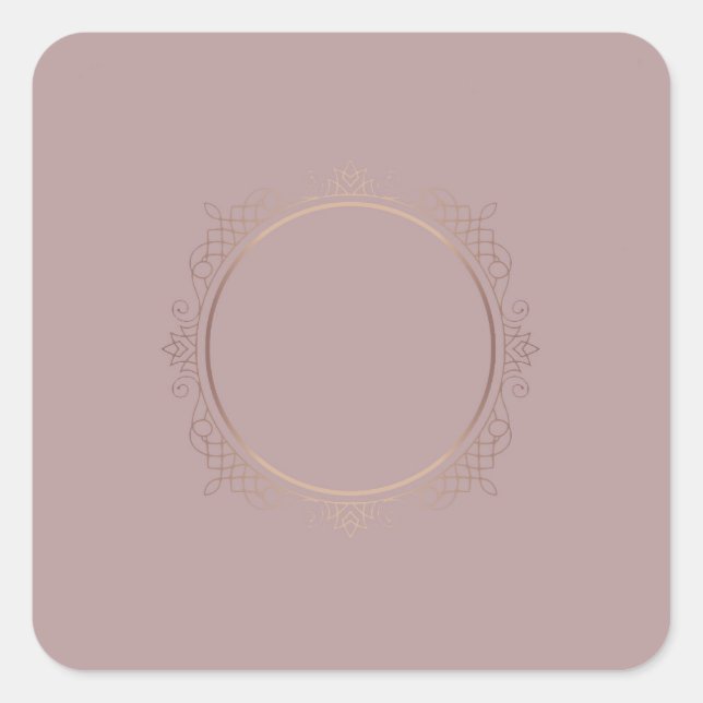 Sticker Carré Moderne modèle vierge or rose tendance (Devant)