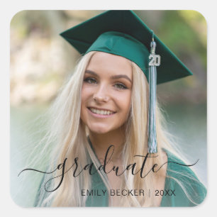 Sticker Carré Moderne Photo Elegant Graduation