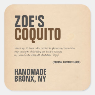 Sticker Carré Moderne rustique de Coquito