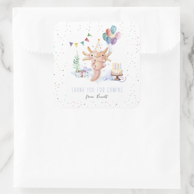 Sticker Carré Moderne simple fêté Merci animal classique ronde (Sac)