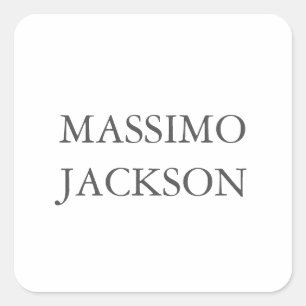 Sticker Carré Moderne Simple Tendance Minimaliste Nom Personnel