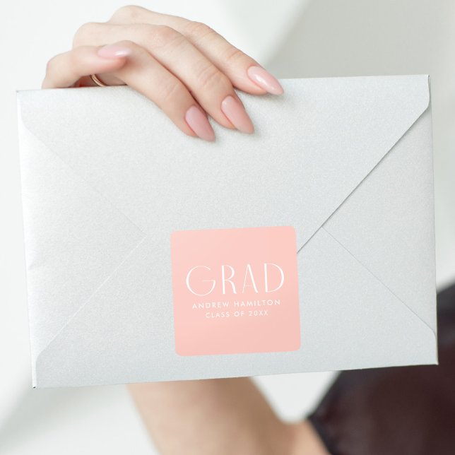 Sticker Carré Modernité Simplicité Blush Graduation (Créateur téléchargé)