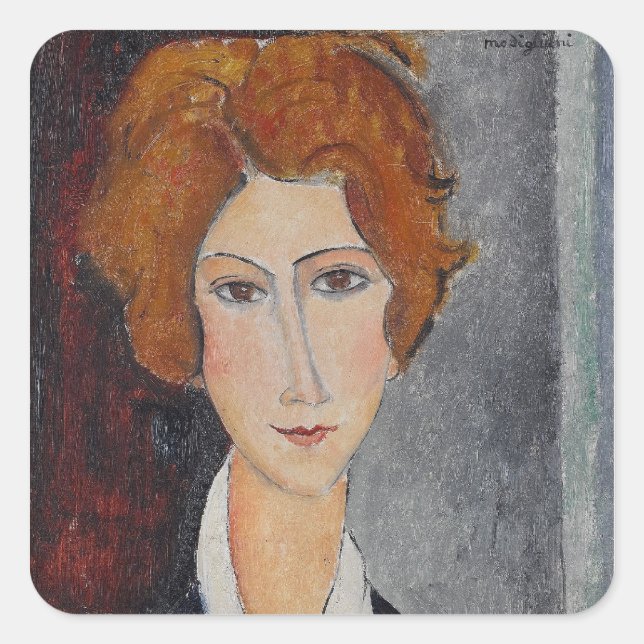 Sticker Carré Modigliani Amedeo Portrait (Devant)