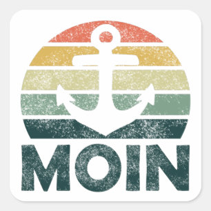 Sticker Carré Moin Moin Allemagne du Nord Ancre Mer du Nord Nord