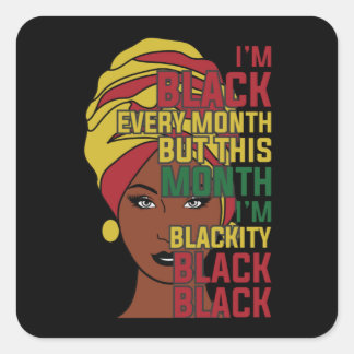 Sticker Carré Mois de l'histoire noire Femme noire Afro