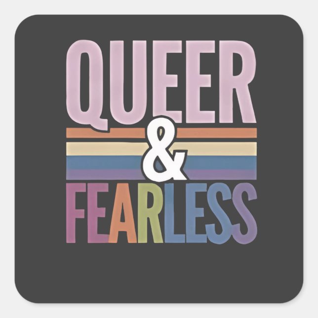 Sticker Carré Mois gay et sans peur (Devant)