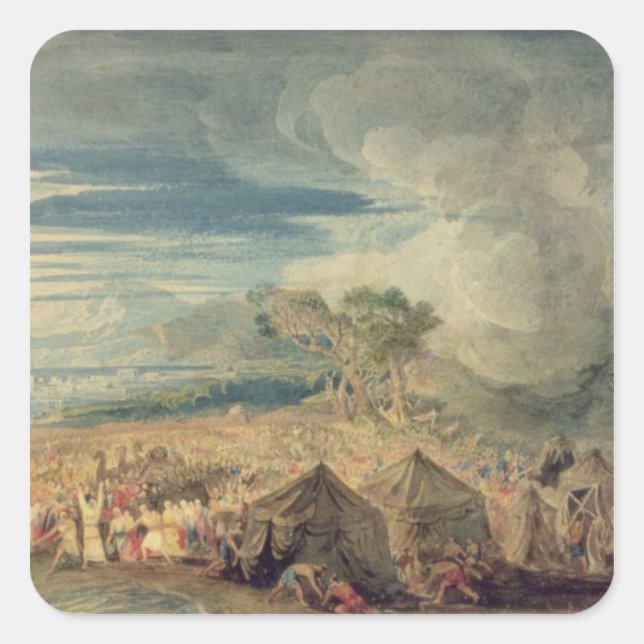 Sticker Carré Moïse divisant les eaux de la mer Rouge (Devant)