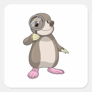 Sticker Carré Mole avec verre Magnifiant