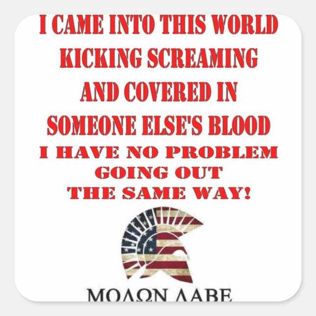 STICKER CARRÉ MOLON LABE (Devant)