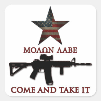 Sticker Carré Molon Labe - Venez Le Prendre