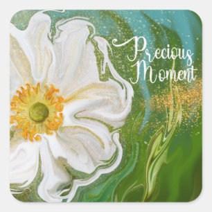 Sticker Carré Moment précieux - Puissance de fleur de l'anémone