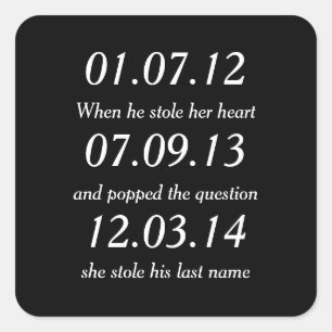 Sticker Carré Moment romantique Rendez-vous Custom Wedding