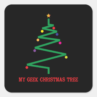 Sticker Carré Mon arbre de Noël Geek