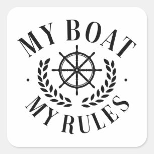 Sticker Carré Mon bateau mes règles