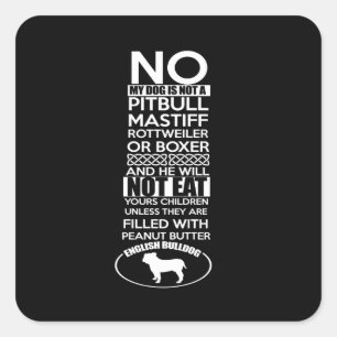 Sticker Carré Mon chien n'est pas un Pitbull ma rottweiler ou un