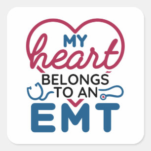 Sticker Carré Mon coeur appartient à une amie EMT EMS Femme
