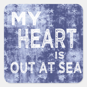 Sticker Carré Mon coeur est en mer