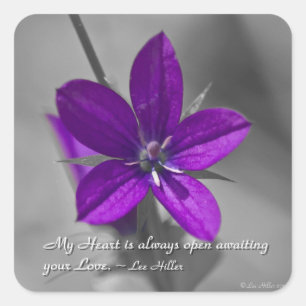 Sticker Carré Mon Coeur est toujours ouvert...