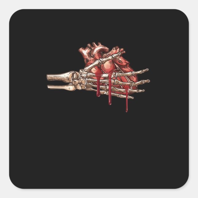 Sticker Carré Mon Coeur Est Vos Mains Classique (Devant)