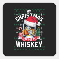 Mon esprit de Noël est un pull moche Whiskey Xmas