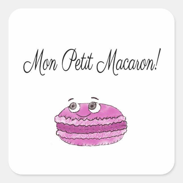 Sticker Carré Mon Petit Macaron (Devant)