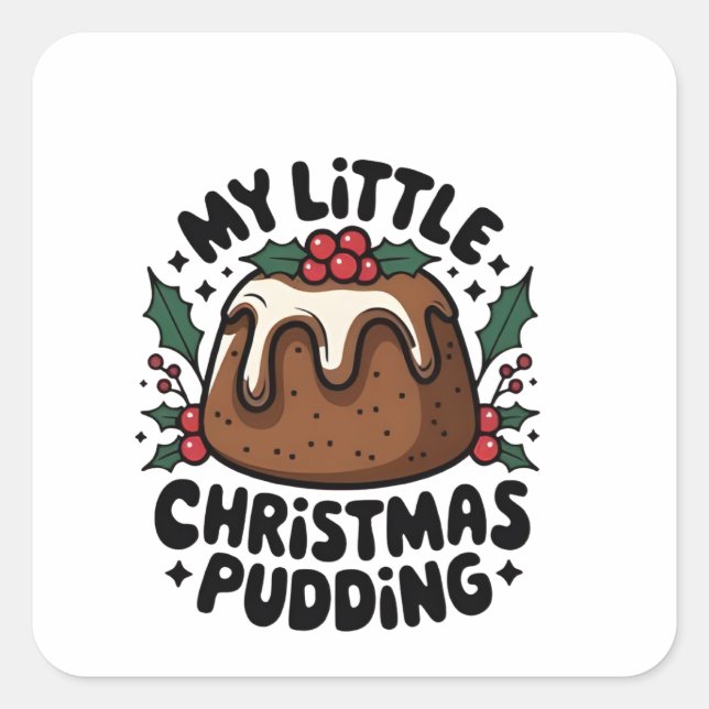 Sticker Carré Mon Petit Pouding de Noël Grossesse de Noël  (Devant)