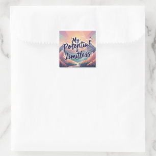 Sticker Carré Mon Potentiel Est Une Affirmation Positive Sans Li