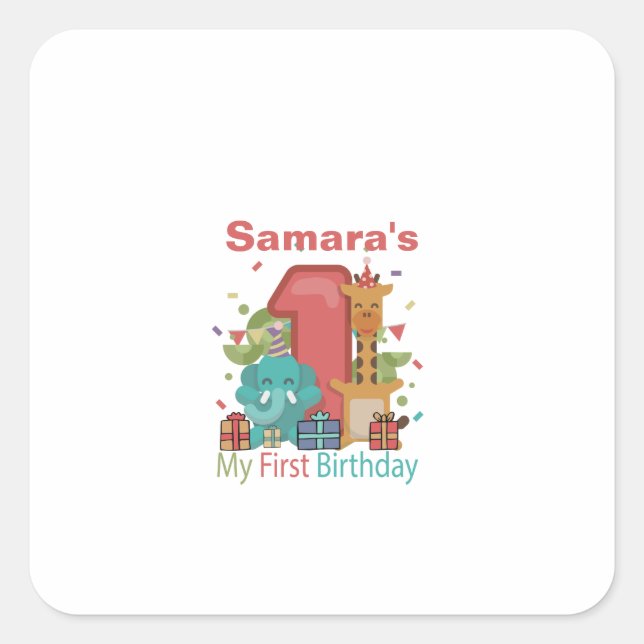 Sticker Carré Mon premier anniversaire (Devant)