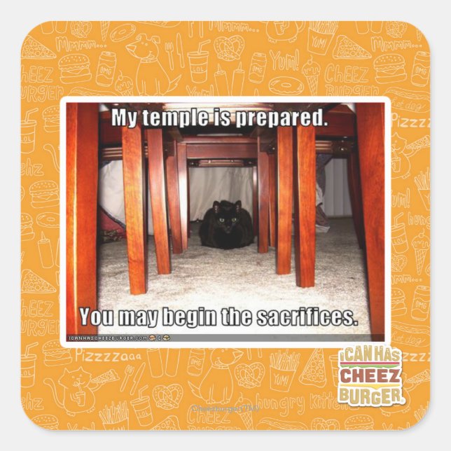 Sticker Carré Mon temple est préparé. (Devant)