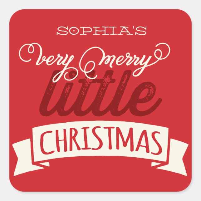 Sticker Carré Mon tout premier Noël de bébé très joyeux Noël (Devant)