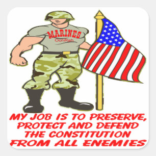 Sticker Carré Mon travail est de préserver et protéger la