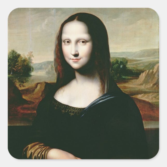 Sticker Carré Mona Lisa, copie du tableau de Leonardo da Vin (Devant)
