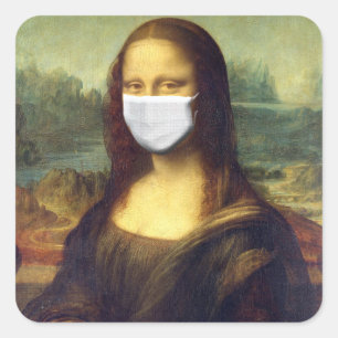 Sticker Carré Mona Lisa Via Corona Virus