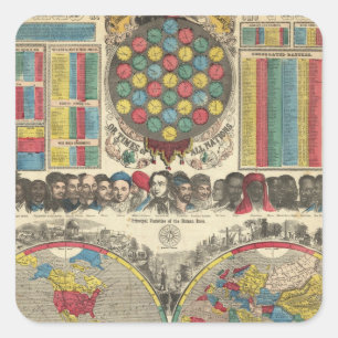 Sticker Carré Monde en une seule vue