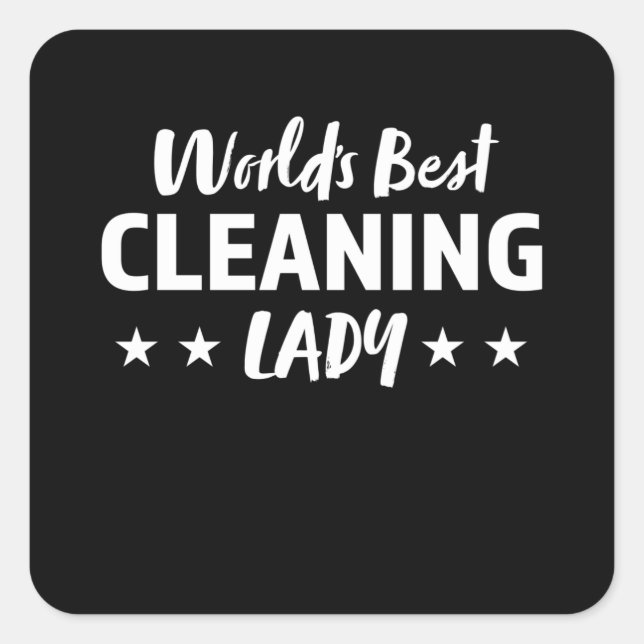Sticker Carré Monde meilleur nettoyage Lady Housekeeper (Devant)