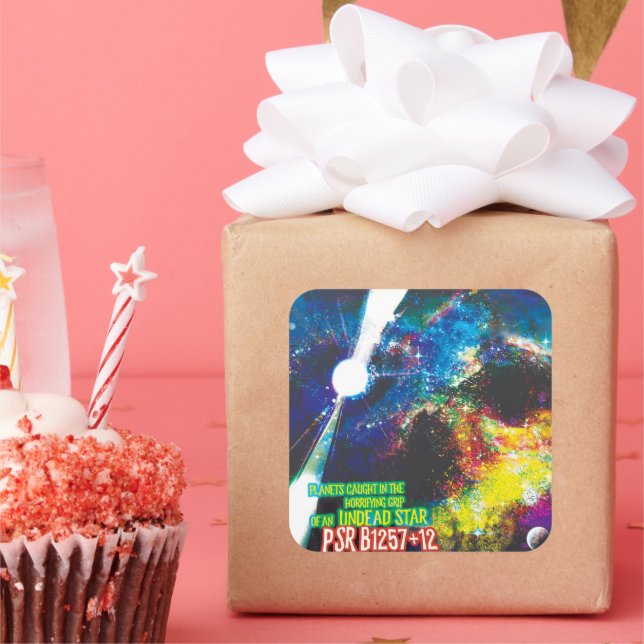 Sticker Carré Mondes Zombie Galaxie d'Halloween (Fête)