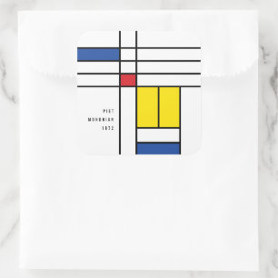 Sticker Carré Mondrian II Design d'Art Moderne Minimaliste De St