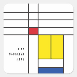 Sticker Carré Mondrian II Minimum De Stijl Modern Art Design