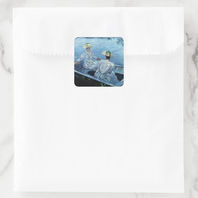 Sticker Carré Monet - Le Blue Rowboat (Sac)