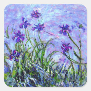 Sticker Carré Monet Lilac Irises