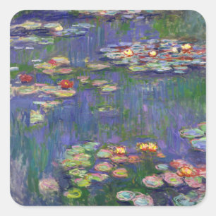 Sticker Carré Monet Water Lilies Chef-d'oeuvre Peinture