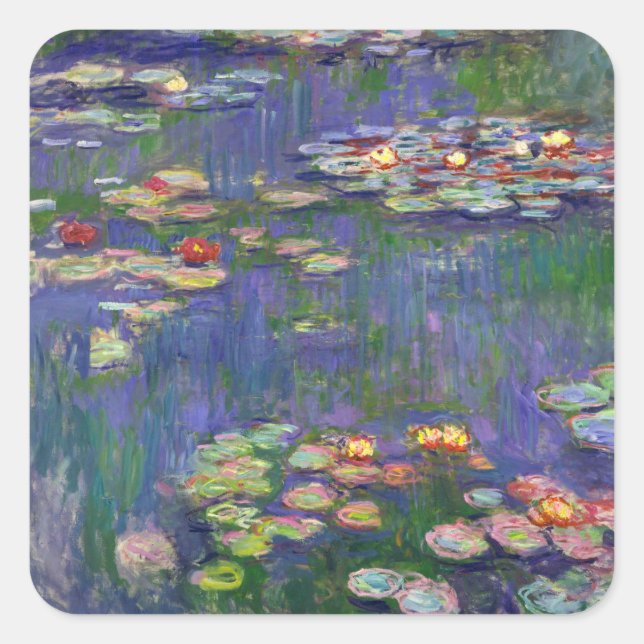 Sticker Carré Monet Water Lilies Chef-d'oeuvre Peinture (Devant)