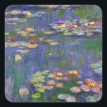 Sticker Carré Monet Water Lilies Chef-d'oeuvre Peinture<br><div class="desc">Monet Water Lilies - Ce tableau Monet classique a été peint par Claude Monet en 1916. Il fait partie de sa célèbre collection de nénuphars où il peint dans son jardin à Giverney,  France. Un tableau de chef-d'oeuvre.</div>