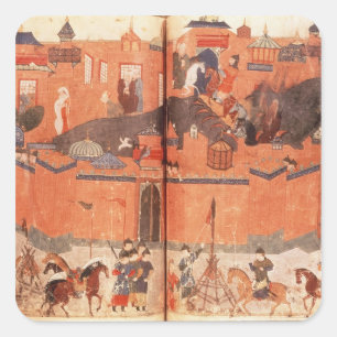 Sticker Carré Mongoles sous la direction de Hulagu Khan