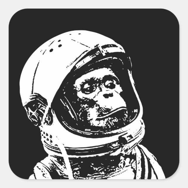 Sticker Carré Monkey astronaute (Devant)