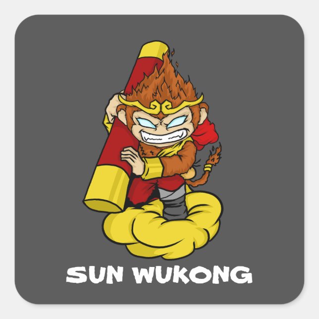 STICKER CARRÉ MONKEY KING SUN WUKONG (Devant)