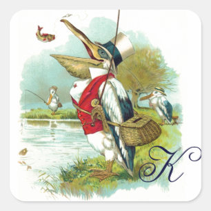 STICKER CARRÉ MONOGRAM DE LA PÊCHE M. PELICAN