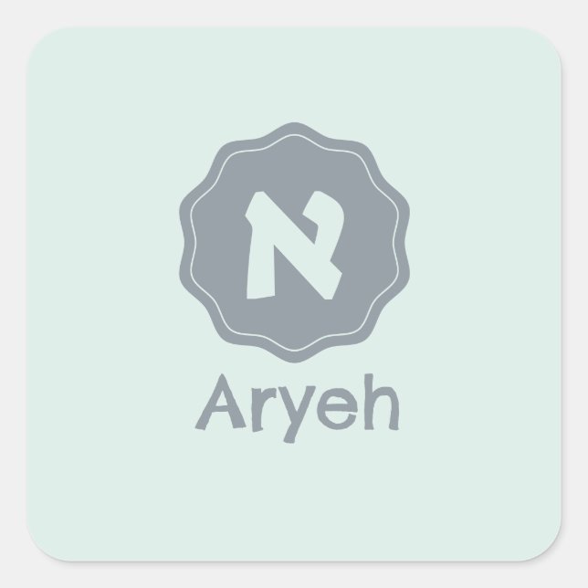 Sticker Carré Monogramme Aleph (Devant)